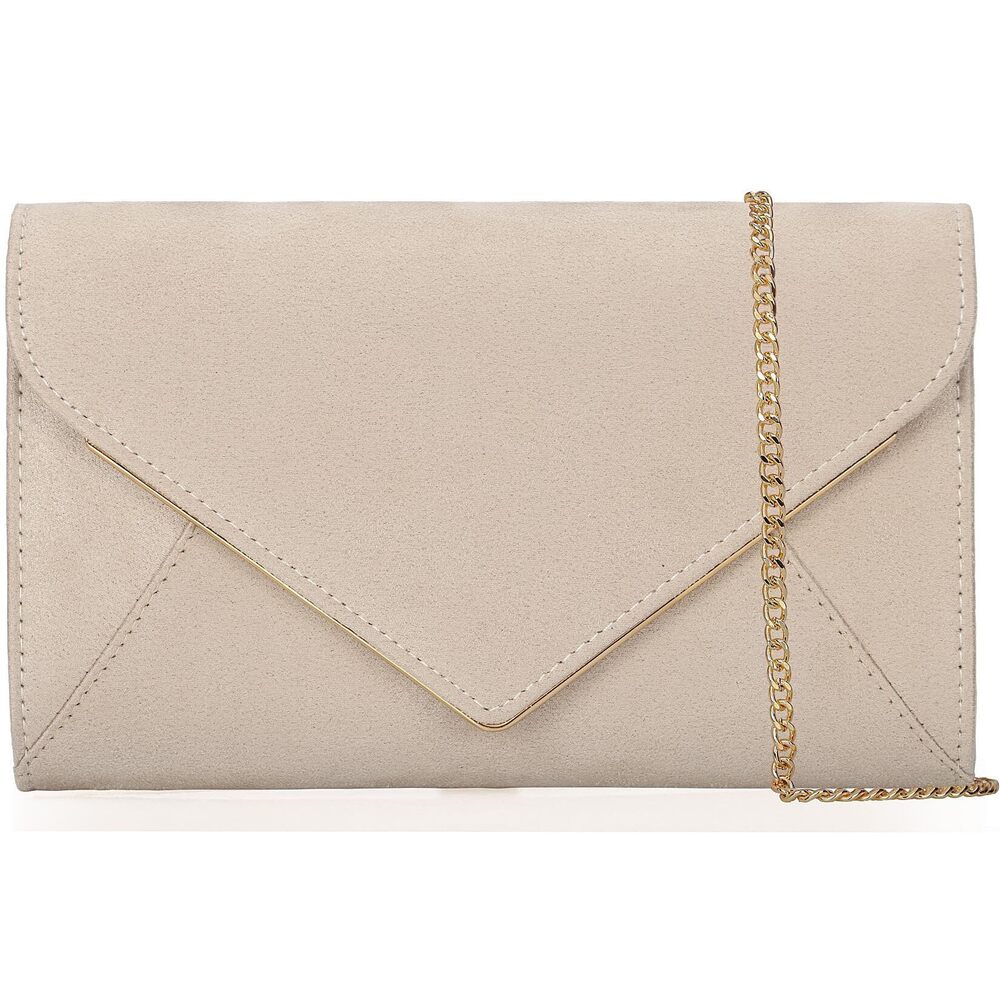9543 Faux Suede Evening Bag Foldover Clutch Purse Cocktail Prom Party